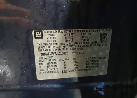 2018 GMC Terrain Slt из США, поврежденный, VIN 3GKALVEV5JL263722